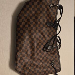 Checkered Brown Tote Bag